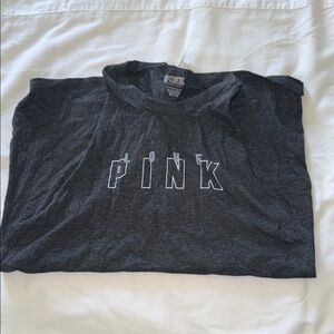 Pink Victoria’s Secret Sleeveless Grey Logo Tank Top BNWT